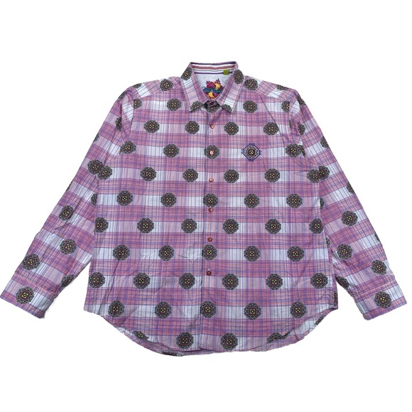 Robert Graham Other - Robert Graham Men's XXL Grande Button Up Shirt Flip Cuff Pink Embroidered